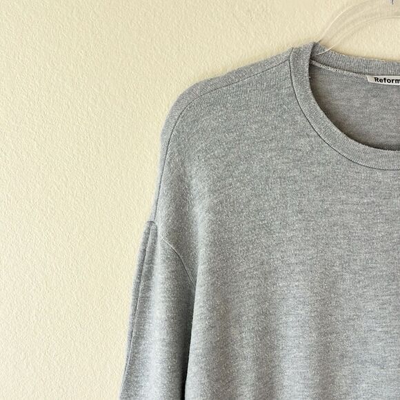 Reformation Gray Oversized Long Sleeves Shirt Dress - Picture 3 of 12